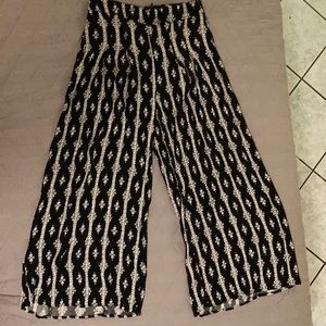 Linen Pant with black and white print
